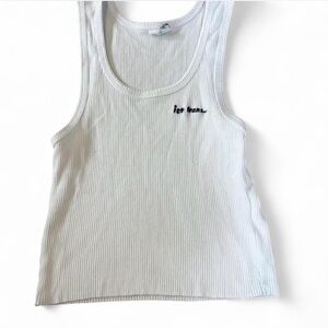 Iets Frans White Ribbed Tank Top